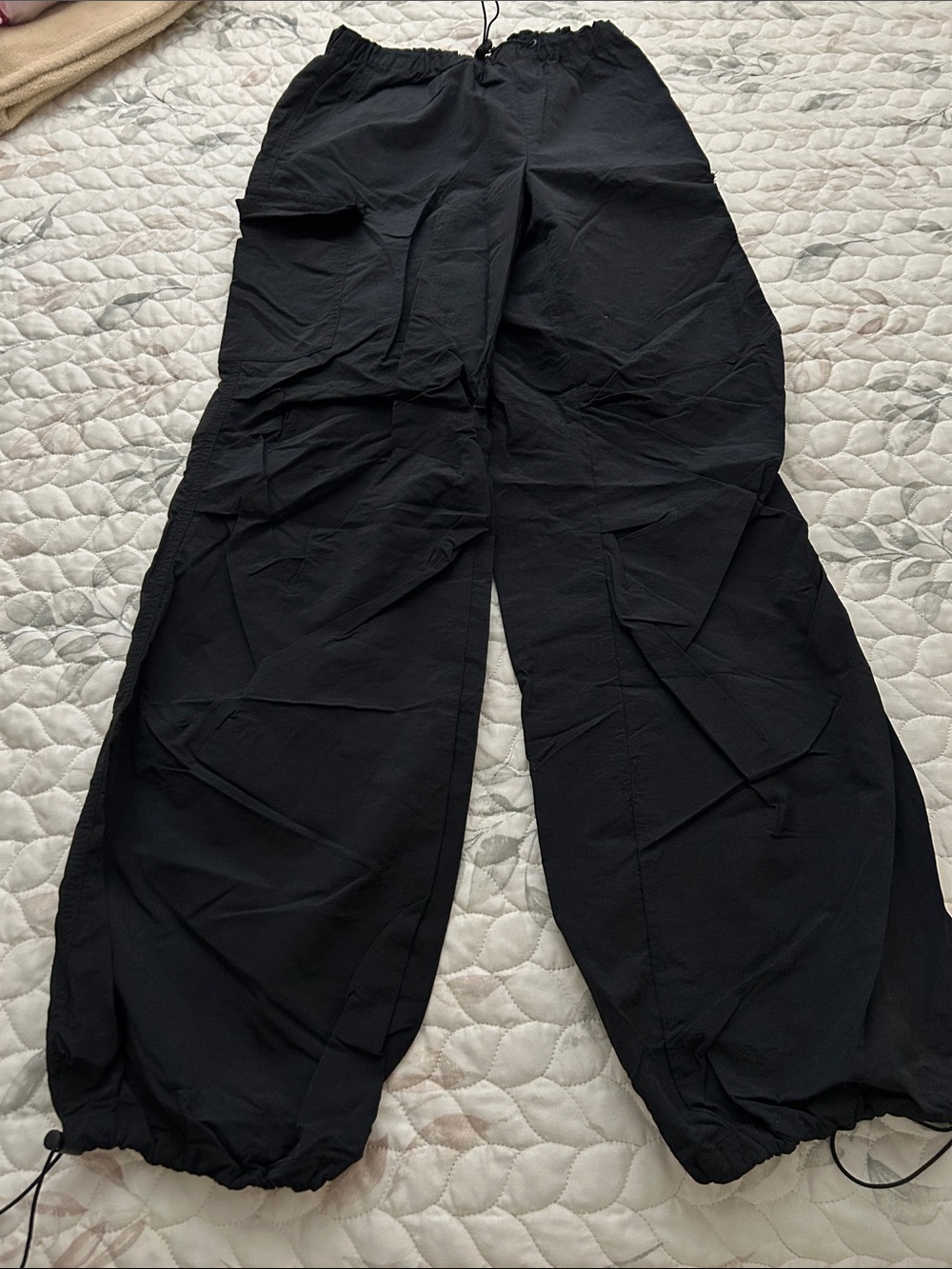 Black Cargo Jogger Pants for Women